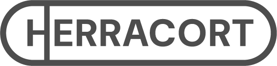 Logo design featuring the word 'HERRACORT' in a modern font.