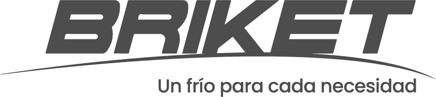 Logo of Briket with the tagline 'Un frío para cada necesidad'.