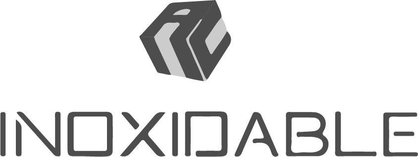 Logo featuring a stylized cube and the word 'INOXIDABLE'.